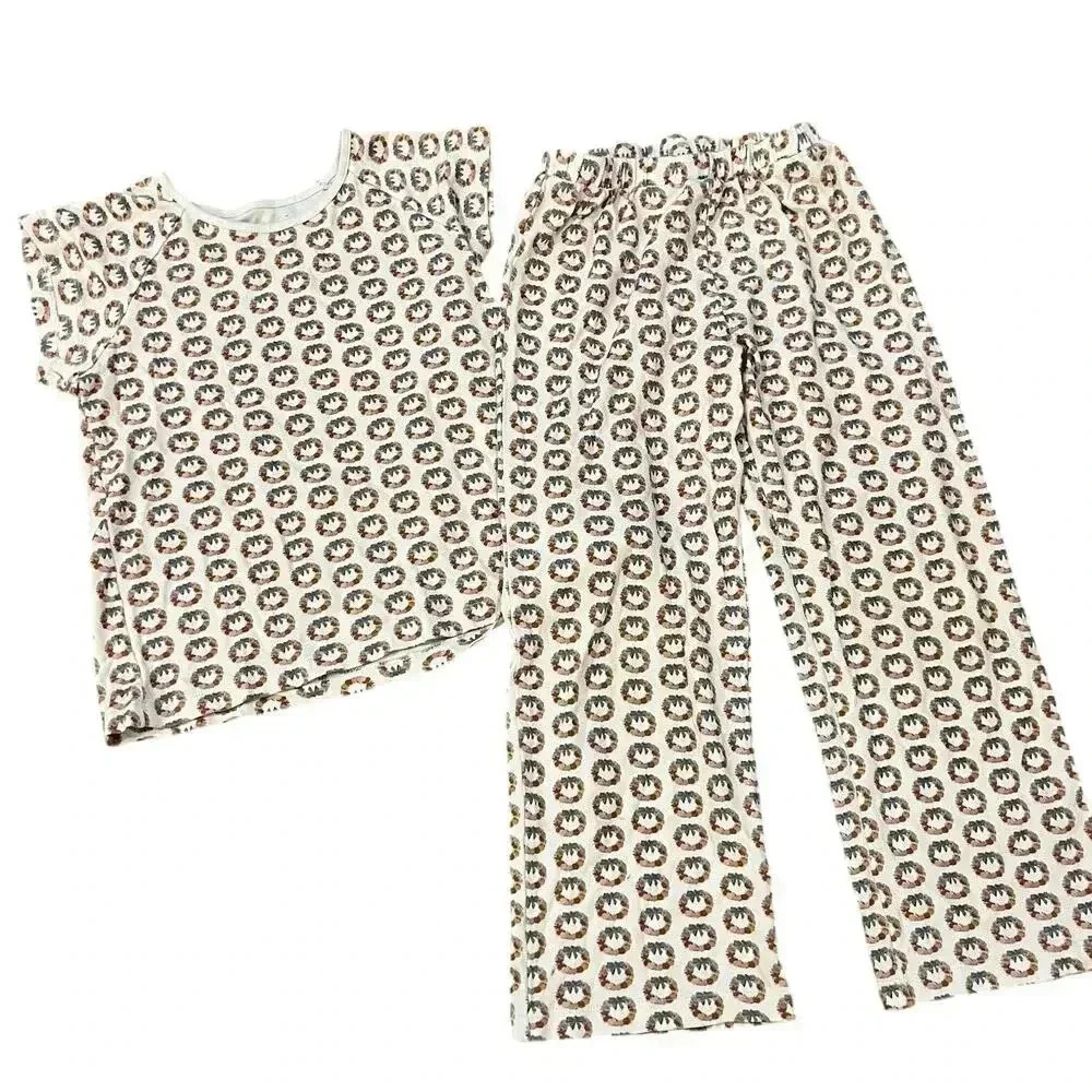 Lila & Hayes Maverick Pant Set Girl’s Size 4 Pumpkin Wreaths Fall Pima Cotton